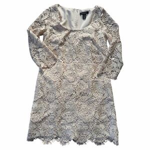 WHBM 3/4 Sleeve Lace Shift Mini Dress — Size 6